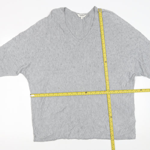 Studio 8 by Phase Eight Women's Grey V-Neck Knit Jumper Size 18