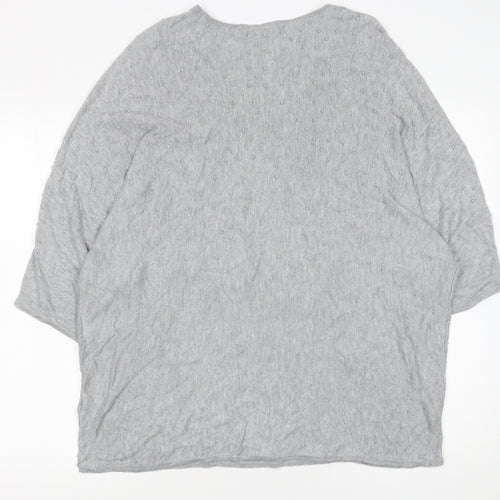 Studio 8 by Phase Eight Women's Grey V-Neck Knit Jumper Size 18