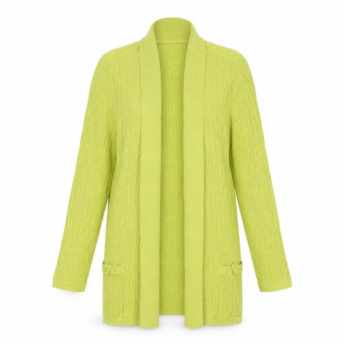 CC Womens Green Cotton Knit Long Sleeve Open Cardigan Size M