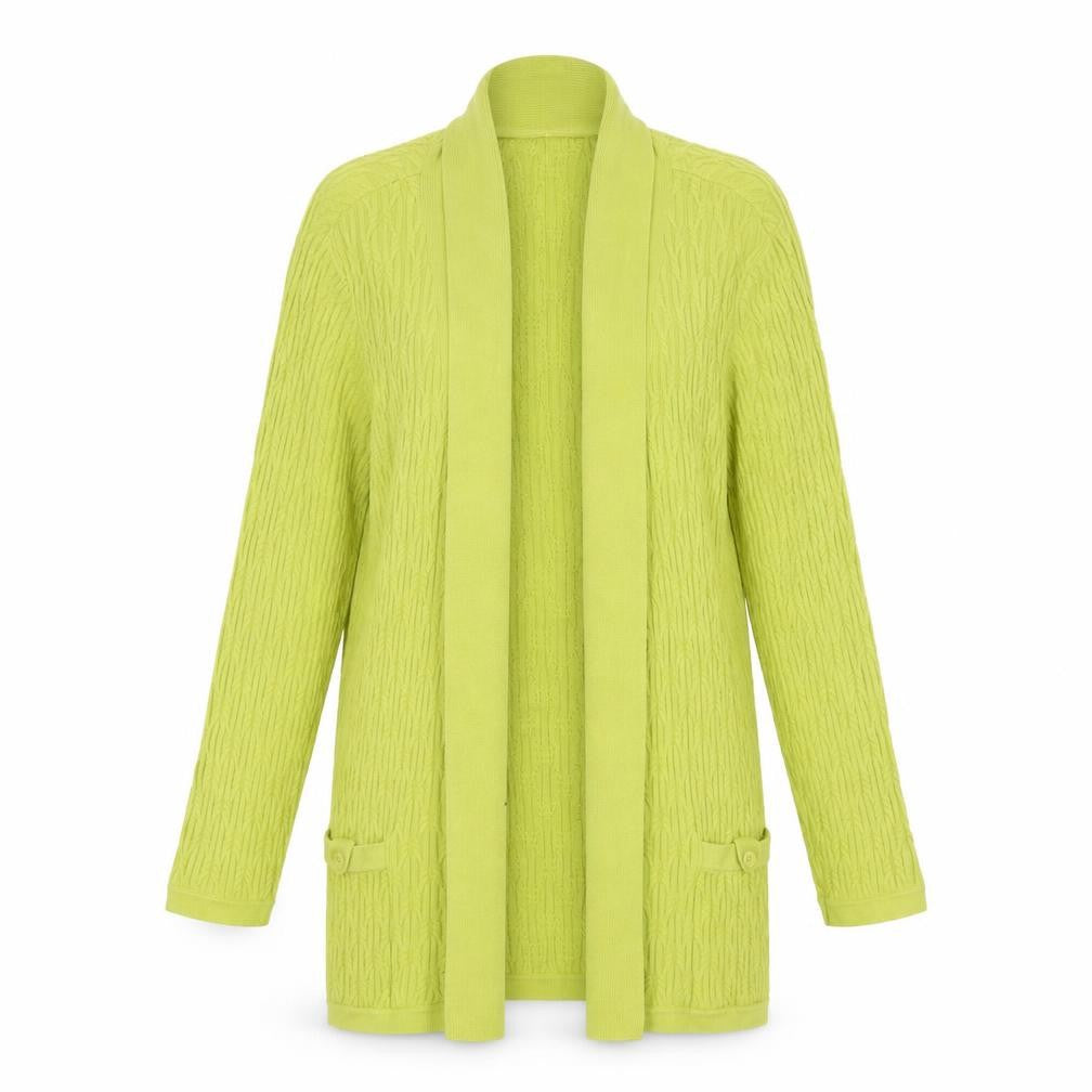 CC Womens Green Cotton Knit Long Sleeve Open Cardigan Size M