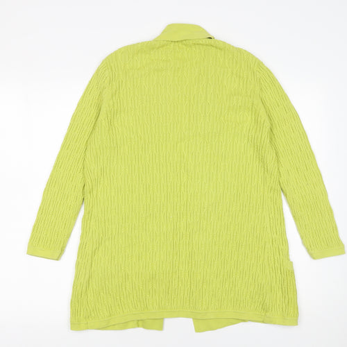 CC Womens Green Cotton Knit Long Sleeve Open Cardigan Size M