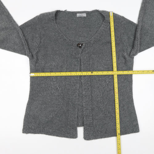 Marks and Spencer Women Grey L Knit Scoop Neck Long Sleeve Cardigan