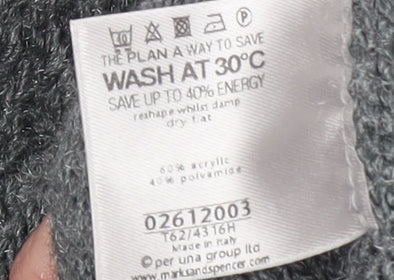 Marks and Spencer Women Grey L Knit Scoop Neck Long Sleeve Cardigan