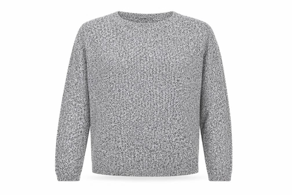 Marks and Spencer Women Grey Chunky-Knit Crew Neck Jumper Size 14