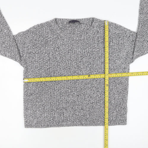 Marks and Spencer Women Grey Chunky-Knit Crew Neck Jumper Size 14
