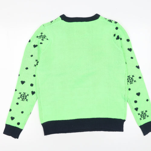 Noroze Women's Green Christmas Reindeer Pullover Jumper Size 10