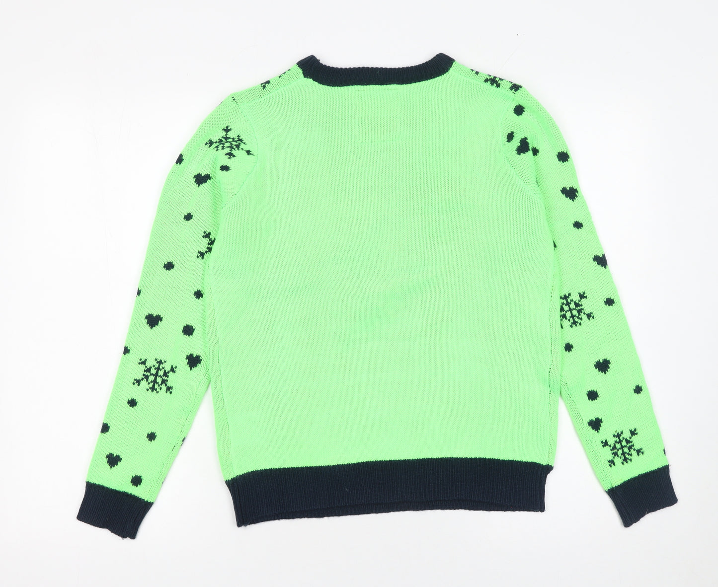 Noroze Women's Green Christmas Reindeer Pullover Jumper Size 10