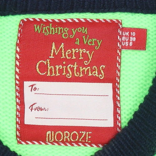 Noroze Women's Green Christmas Reindeer Pullover Jumper Size 10