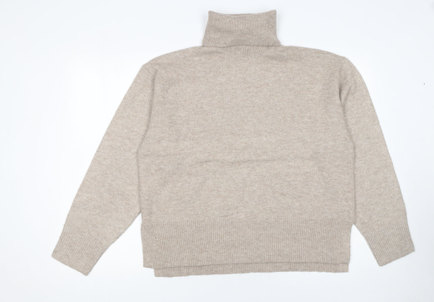 New Look Women Beige Roll Neck Knit Jumper Size M