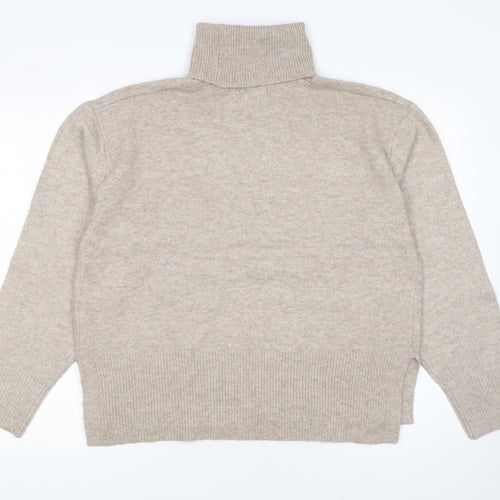 New Look Women Beige Roll Neck Knit Jumper Size M