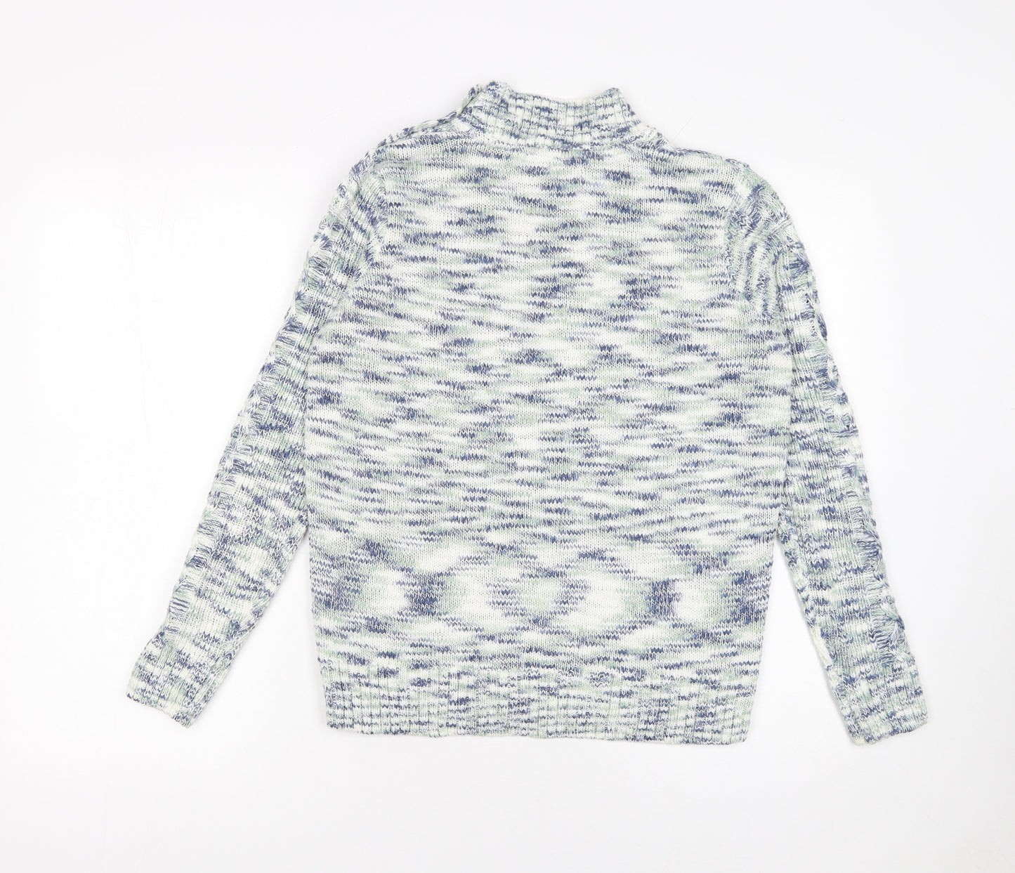 ISLE Women’s Multicoloured Roll Neck Cable-Knit Jumper Size S 10-12