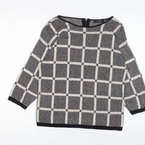Marks and Spencer Autograph Women’s Grey Check Knit Jumper Size 12