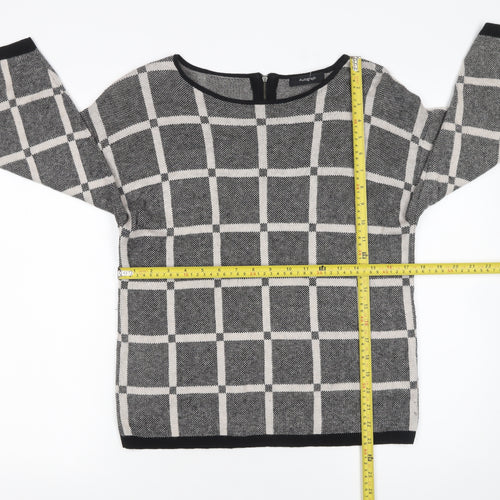 Marks and Spencer Autograph Women’s Grey Check Knit Jumper Size 12