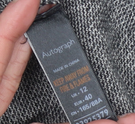 Marks and Spencer Autograph Women’s Grey Check Knit Jumper Size 12