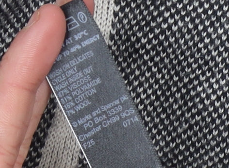 Marks and Spencer Autograph Women’s Grey Check Knit Jumper Size 12