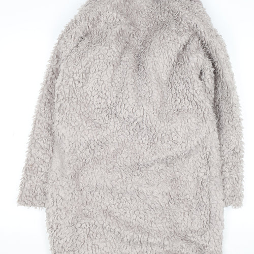 Paisie Womens Beige Mid-Length Fleece Wool Blend Coat Size 8