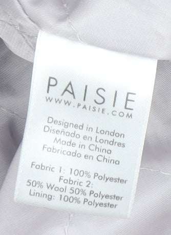 Paisie Womens Beige Mid-Length Fleece Wool Blend Coat Size 8