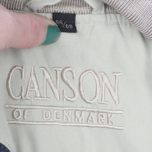 Canson of Denmark Men’s Beige Bomber Jacket Size M Lined Zip-Up