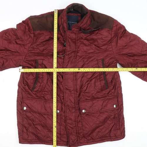 Tommy Hilfiger Men's Red Quilted Faux Leather Jacket Size L