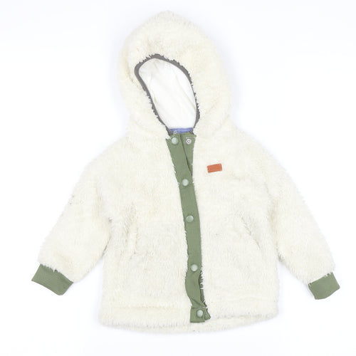 7 For All Mankind Unisex Toddler Ivory Hooded Fleece Jacket 24 Months