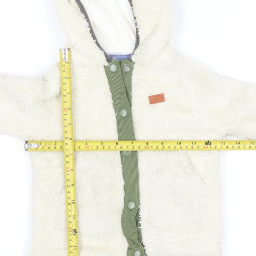 7 For All Mankind Unisex Toddler Ivory Hooded Fleece Jacket 24 Months