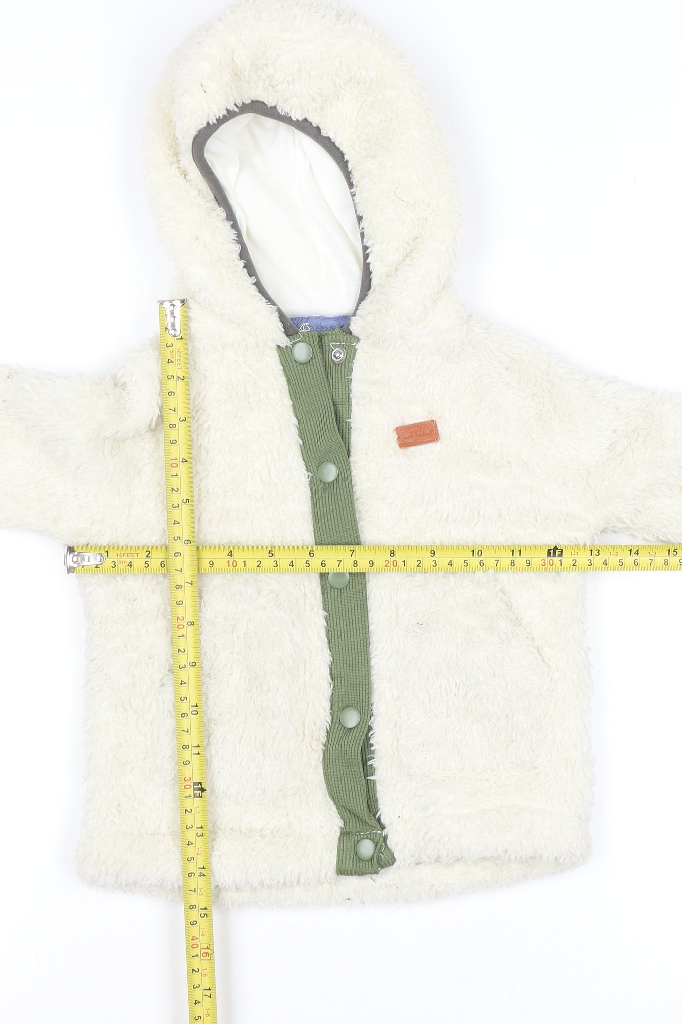 7 For All Mankind Unisex Toddler Ivory Hooded Fleece Jacket 24 Months