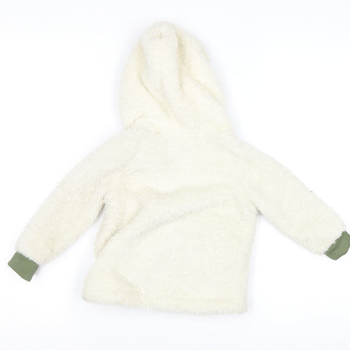 7 For All Mankind Unisex Toddler Ivory Hooded Fleece Jacket 24 Months