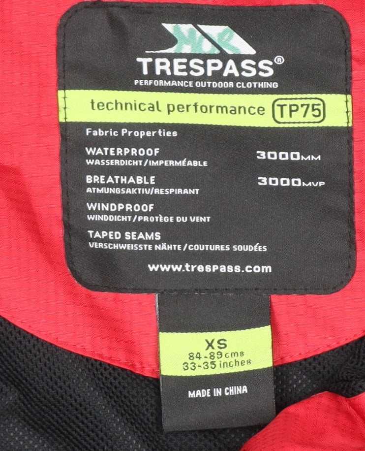 Trespass Men's Black XS Waterproof Hooded Rain Coat Windproof Jacket