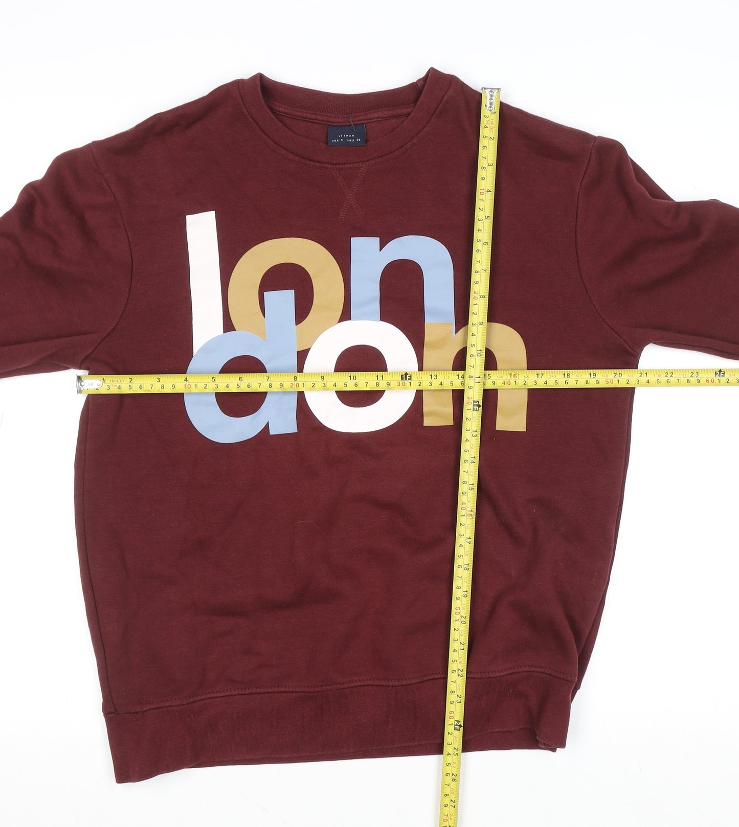 LFTMAN Men's Red London Graphic Crew Neck Sweatshirt Size S
