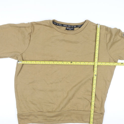 Brave Soul Men’s Beige Crew Neck Pullover Sweatshirt Size L