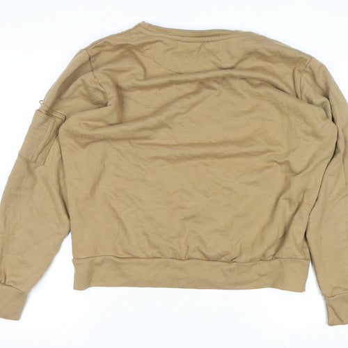 Brave Soul Men’s Beige Crew Neck Pullover Sweatshirt Size L