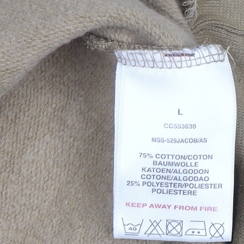Brave Soul Men’s Beige Crew Neck Pullover Sweatshirt Size L