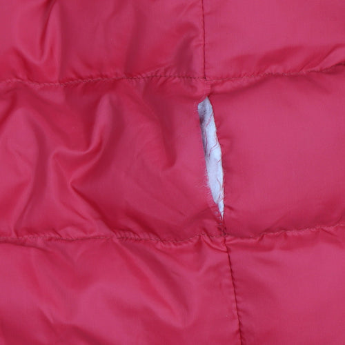 Brave Soul Womens Red Faux Fur Hooded Puffer Jacket Size 8
