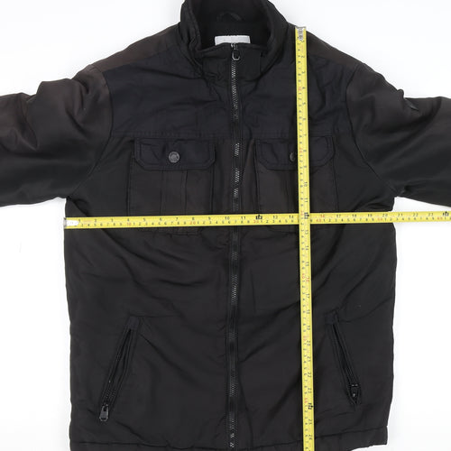 Jack & Jones Core Men's Black L Bomber Jacket Polyester Lined Zip-Up