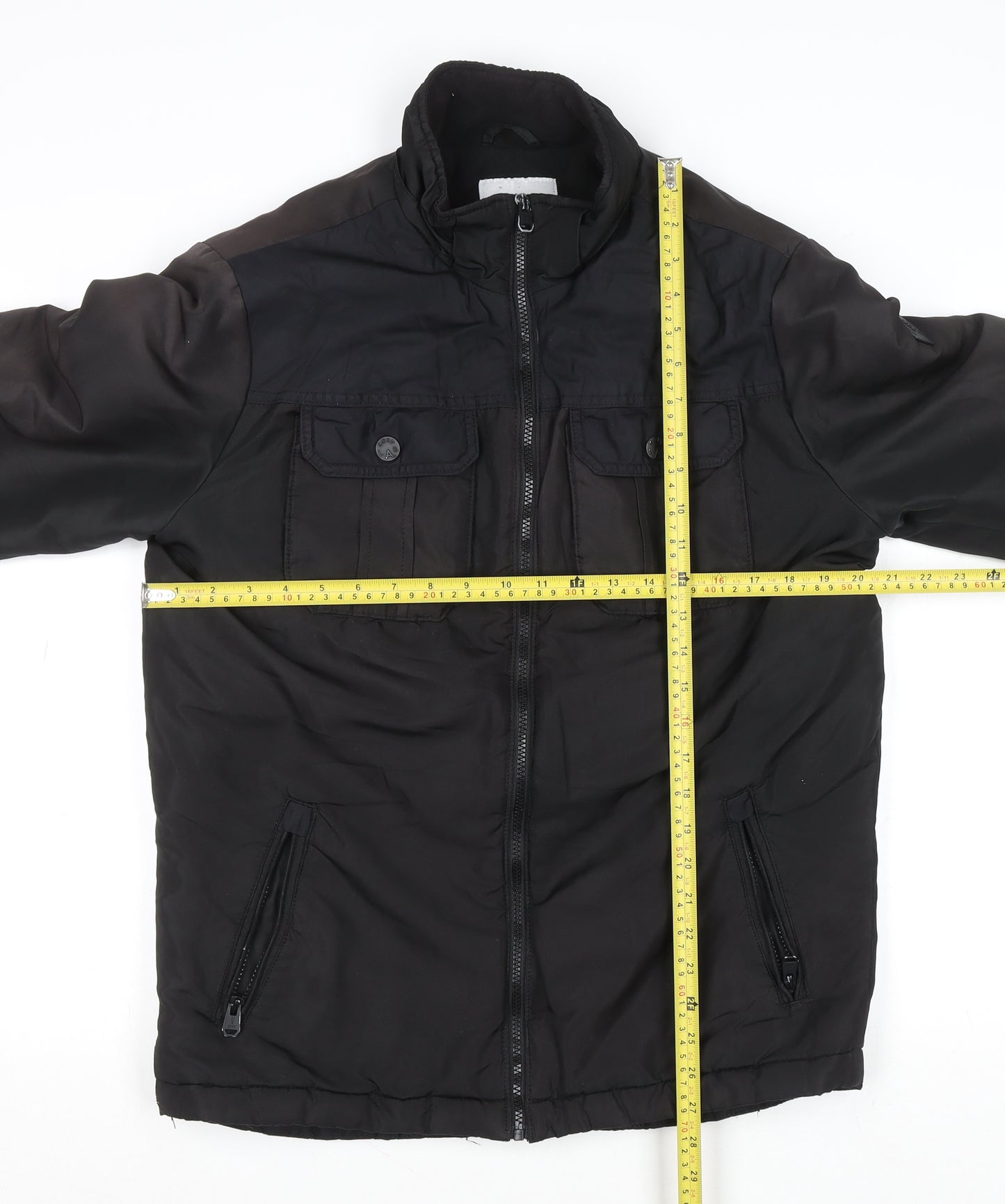 Jack & Jones Core Men's Black L Bomber Jacket Polyester Lined Zip-Up