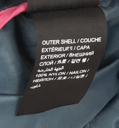 Superdry Women's Blue XS Hooded Parka Jacket with Pink Drawstrings