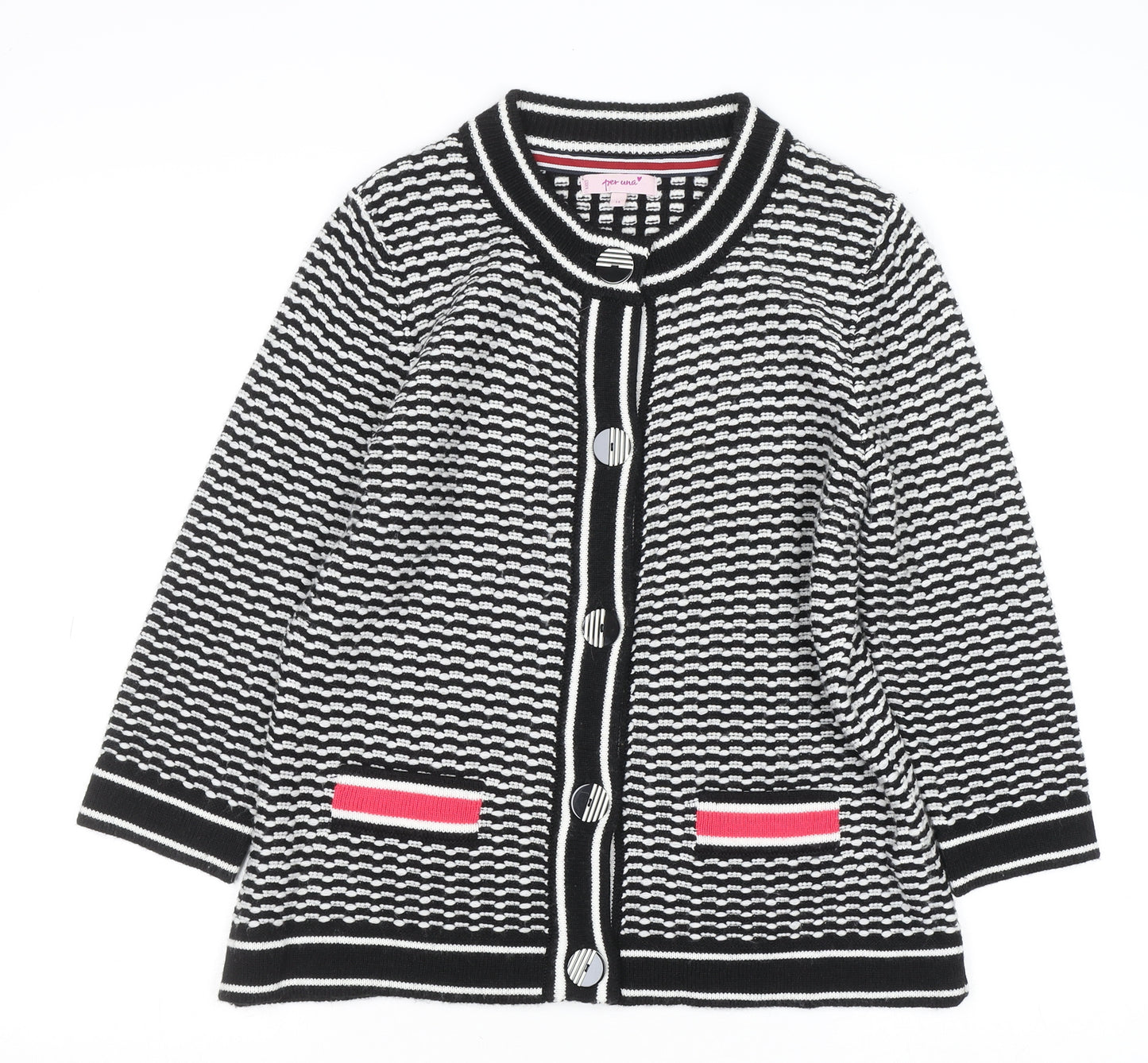 Marks and Spencer Women’s Black White Knit Cardigan Size 14