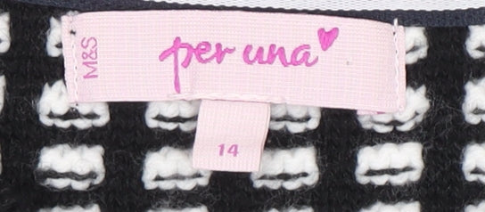 Marks and Spencer Women’s Black White Knit Cardigan Size 14