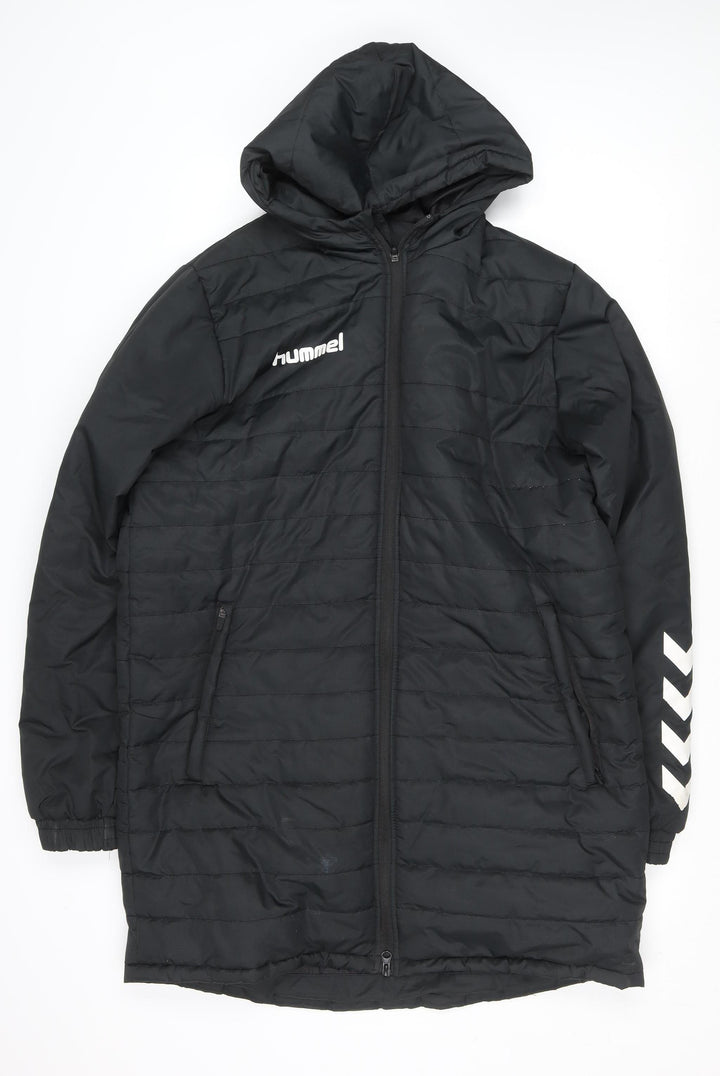 Hummel Men's Black M Puffer Jacket Hooded Water Resistant