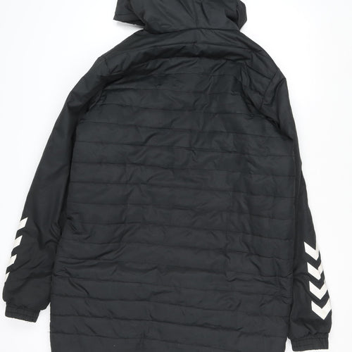 Hummel Men's Black M Puffer Jacket Hooded Water Resistant