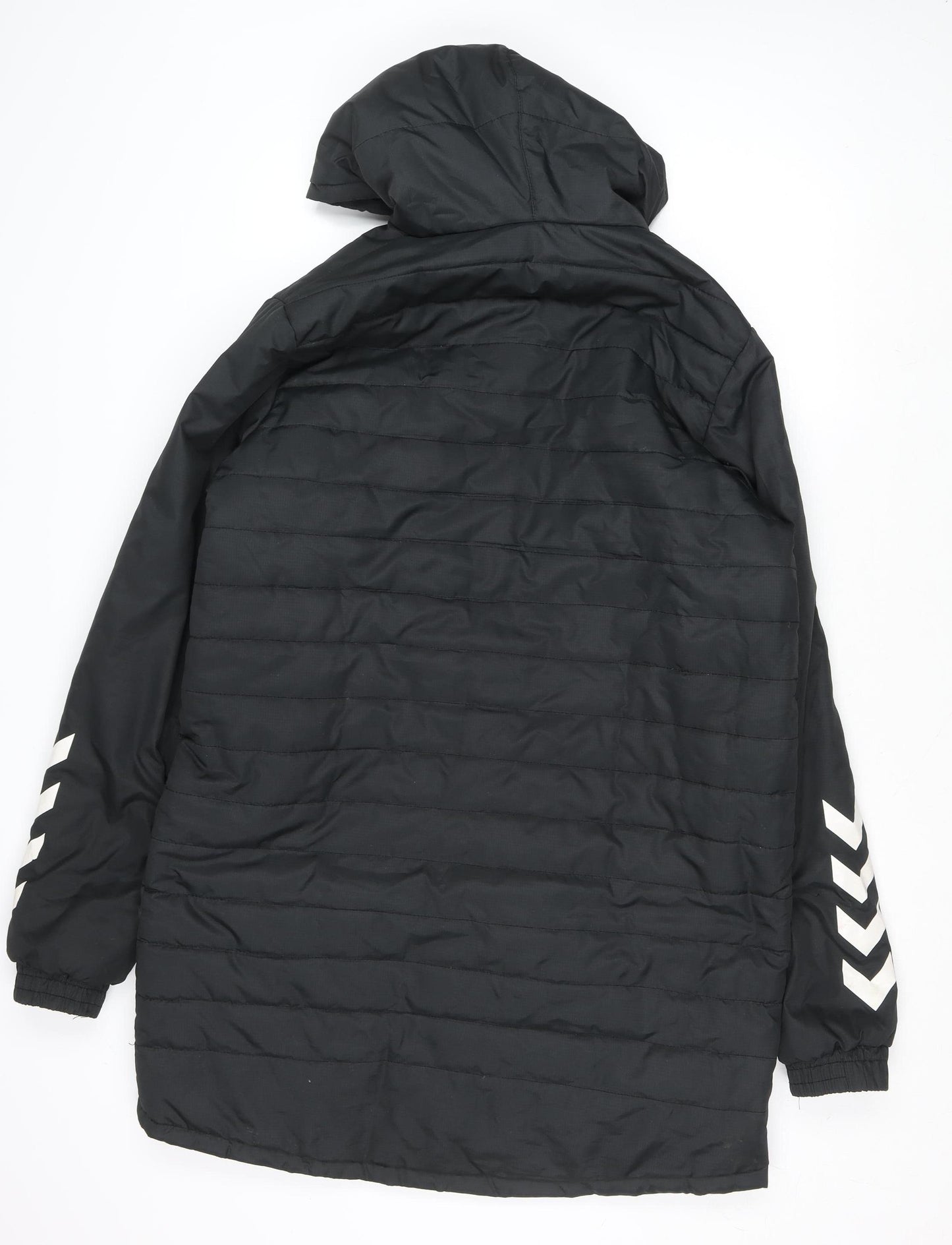 Hummel Men's Black M Puffer Jacket Hooded Water Resistant