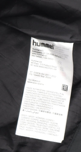 Hummel Men's Black M Puffer Jacket Hooded Water Resistant
