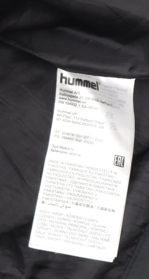 Hummel Men's Black M Puffer Jacket Hooded Water Resistant