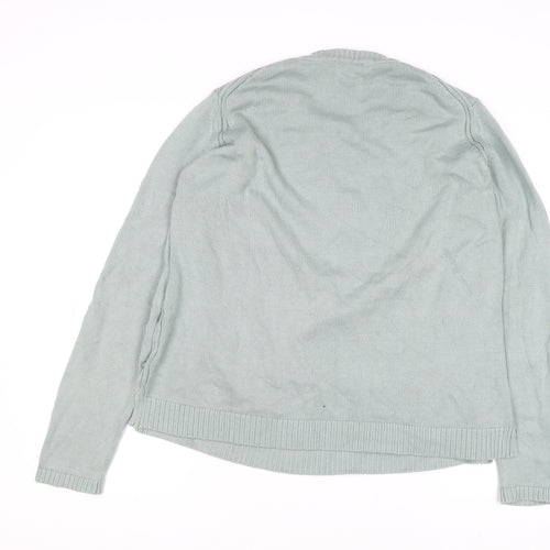 Rare Earth Women Green Polka Dot Cotton Crew Neck Jumper L