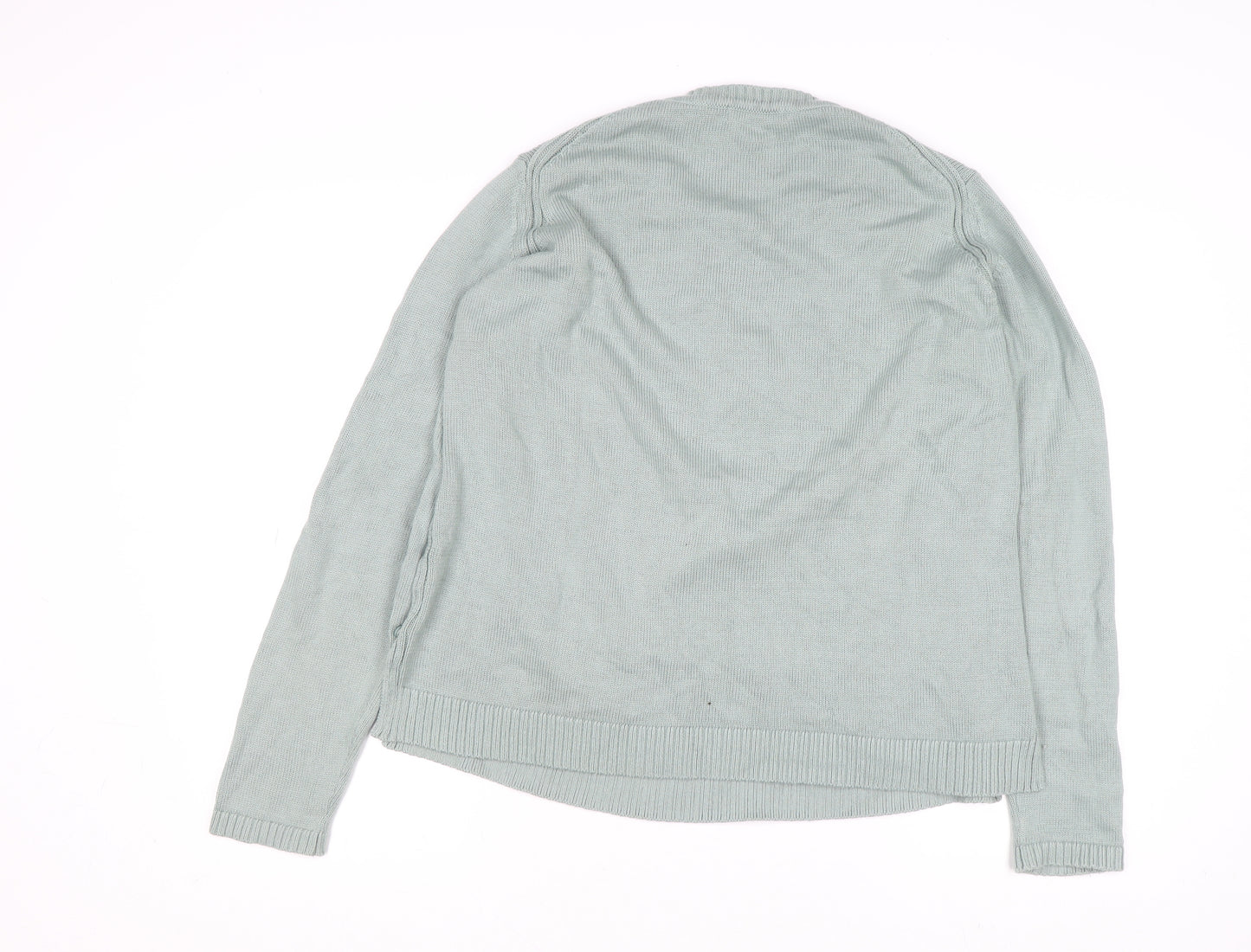 Rare Earth Women Green Polka Dot Cotton Crew Neck Jumper L