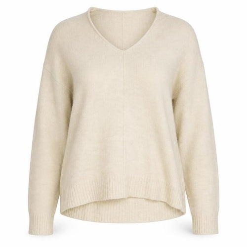 H&M Women’s Beige V-Neck Knit Jumper Size M