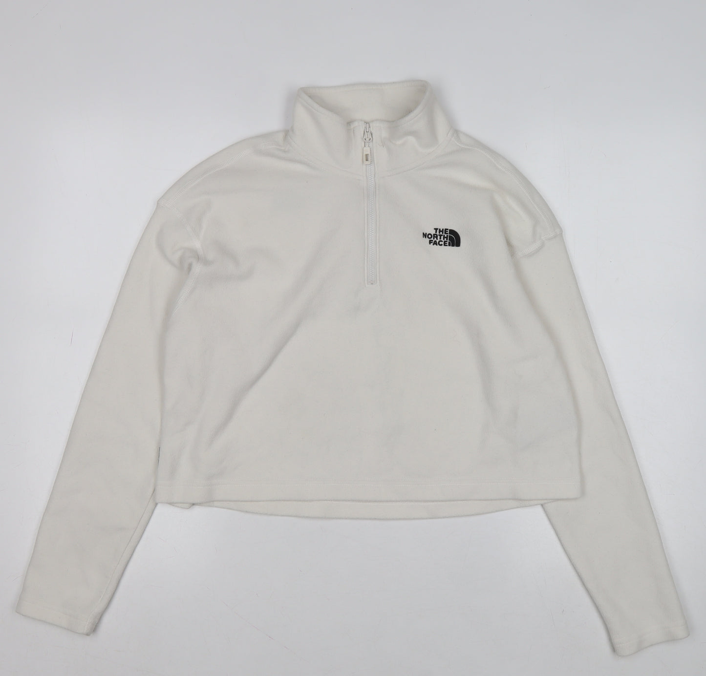 The North Face Womens White Fleece 1/4 Zip Pullover Sweatshirt L