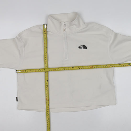 The North Face Womens White Fleece 1/4 Zip Pullover Sweatshirt L