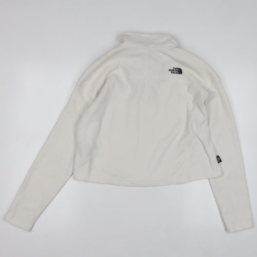 The North Face Womens White Fleece 1/4 Zip Pullover Sweatshirt L