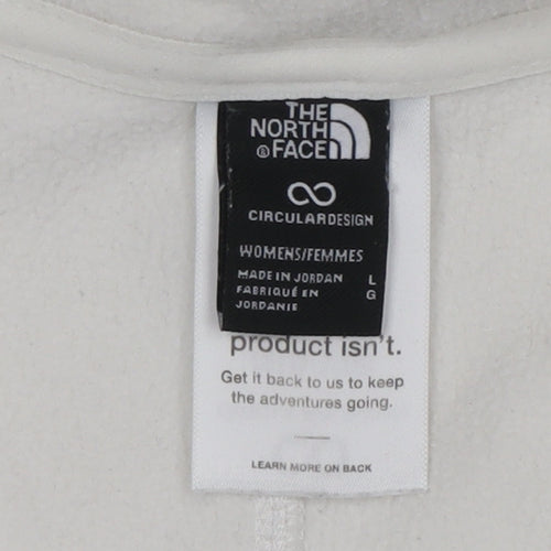 The North Face Womens White Fleece 1/4 Zip Pullover Sweatshirt L